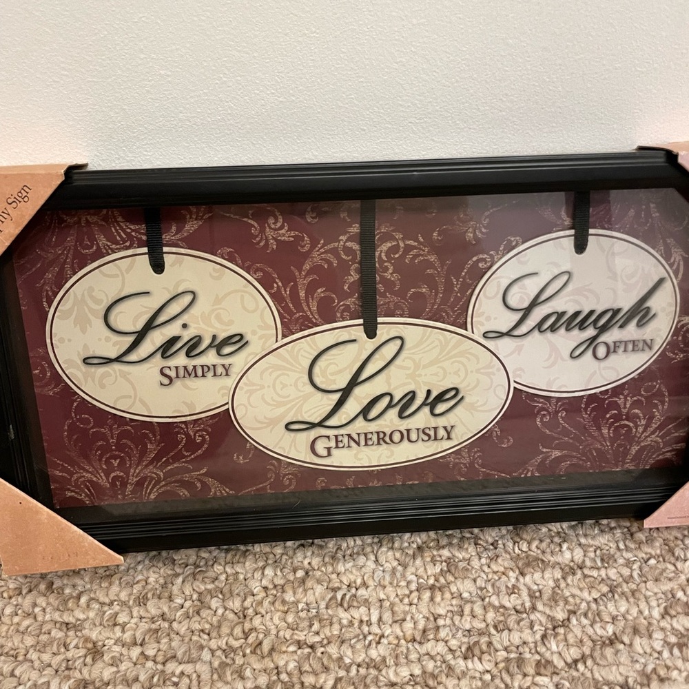 595. “Live, Laugh, Love” Typography Sign